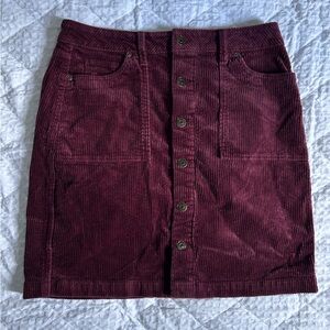 SONOMA Y2K Corduroy Mini Skirt Women’s Size 6 Maroon Wide Rib